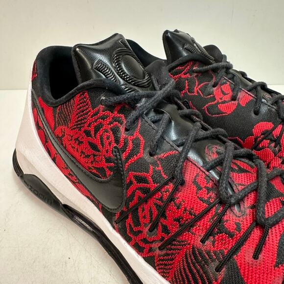 Nike KD 8 EXT Floral Finish Red Black Kevin Durant Basketball Sneaker Bred 12.5 - Picture 5 of 10